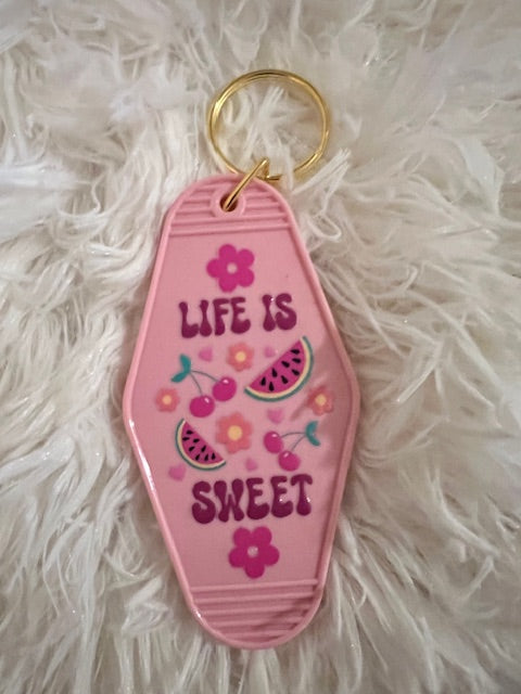 Life Is Sweet Retro Motel Key Chain