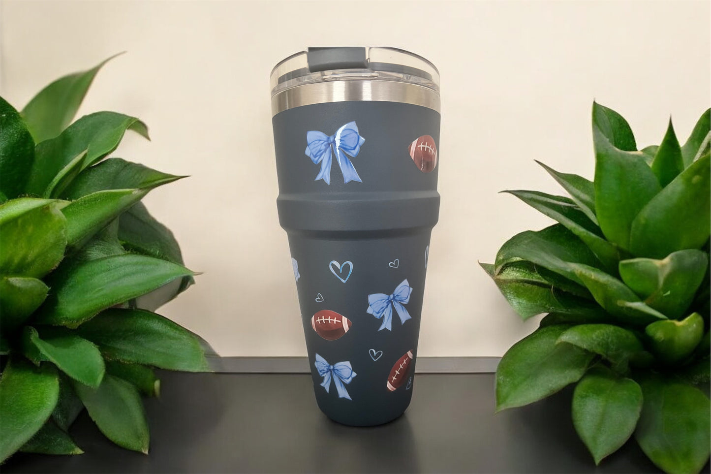 Football and Bows 24oz