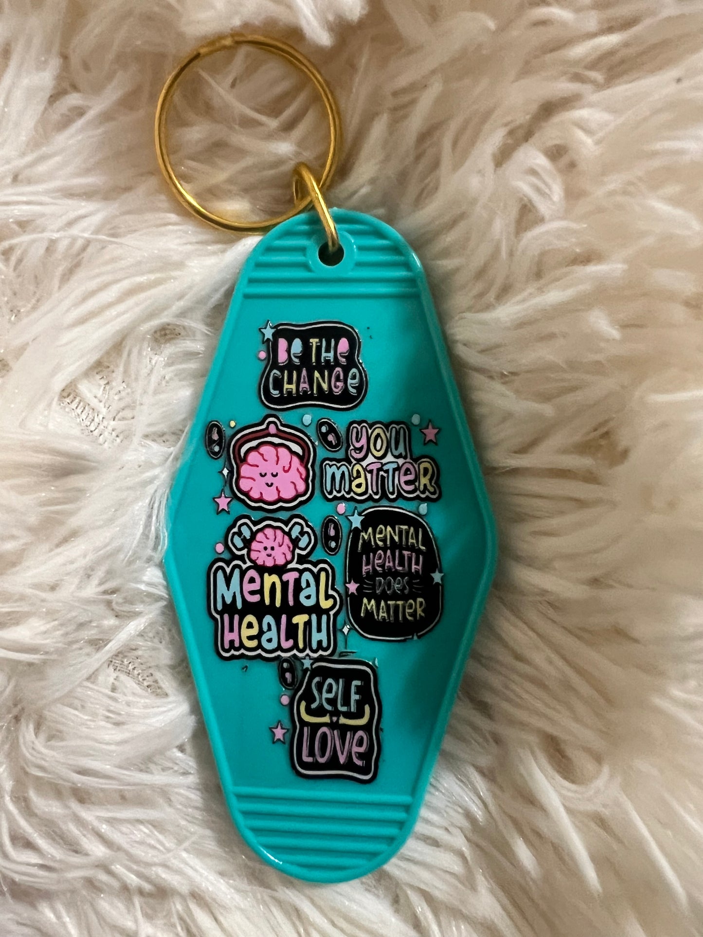 Mental Health Retro Motel Keychain