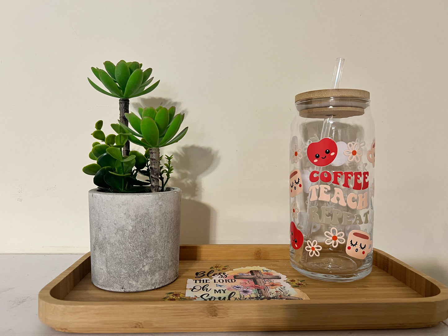 Coffee Teach 20oz Glass Tumbler