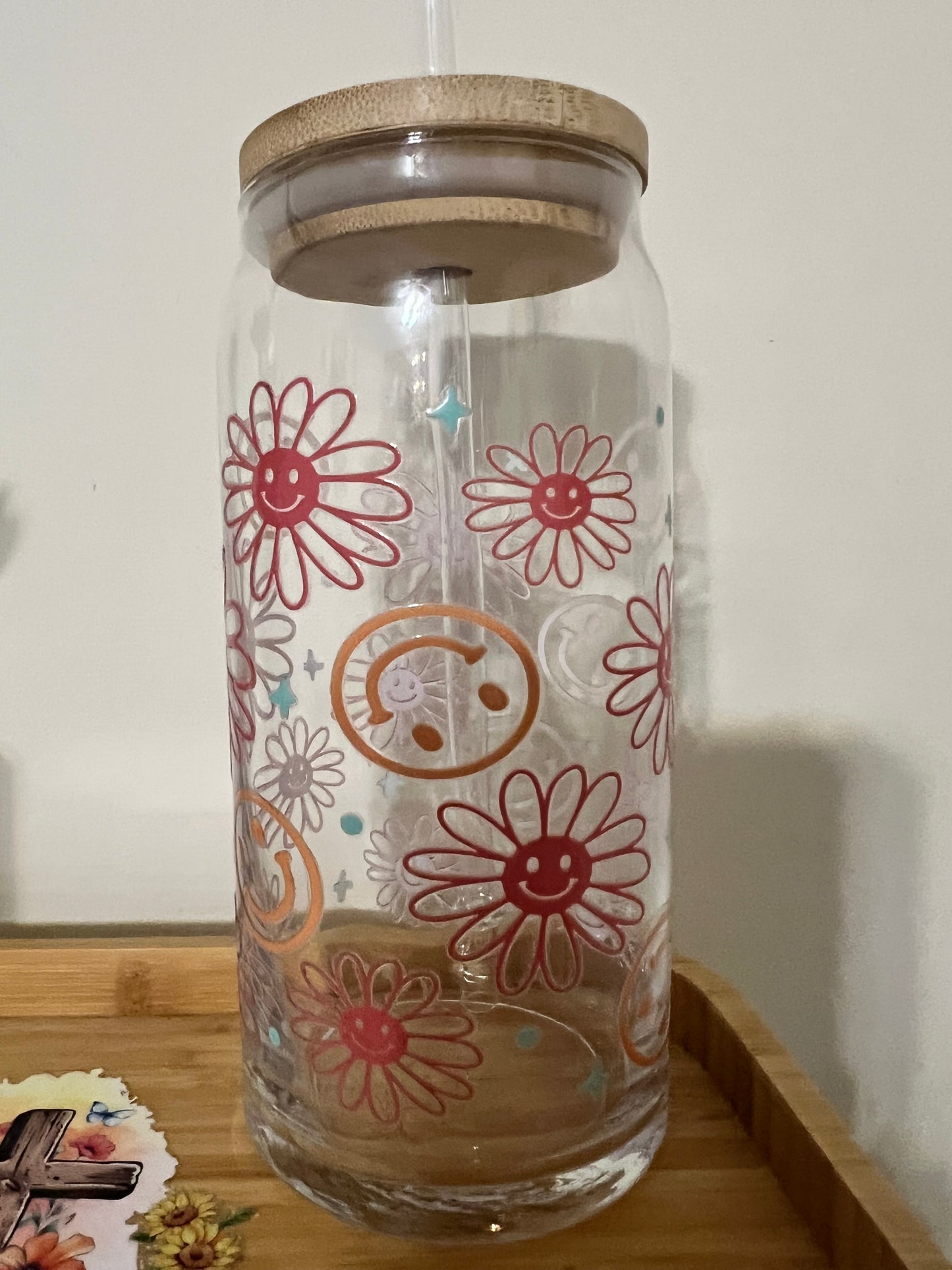 Smiley Faces 20oz Glass Tumbler