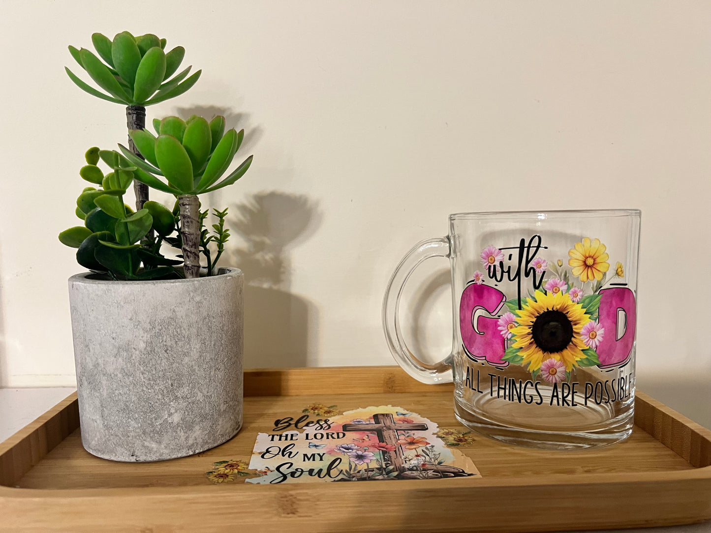 With God All Things Are Possible 17oz Glass Mug