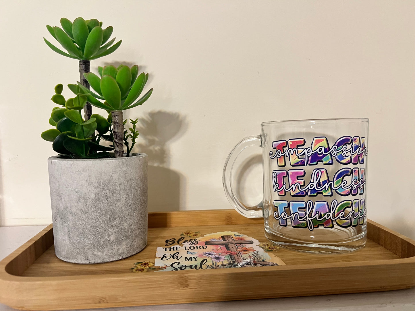 Teach Teach Teach 17oz Glass Mug