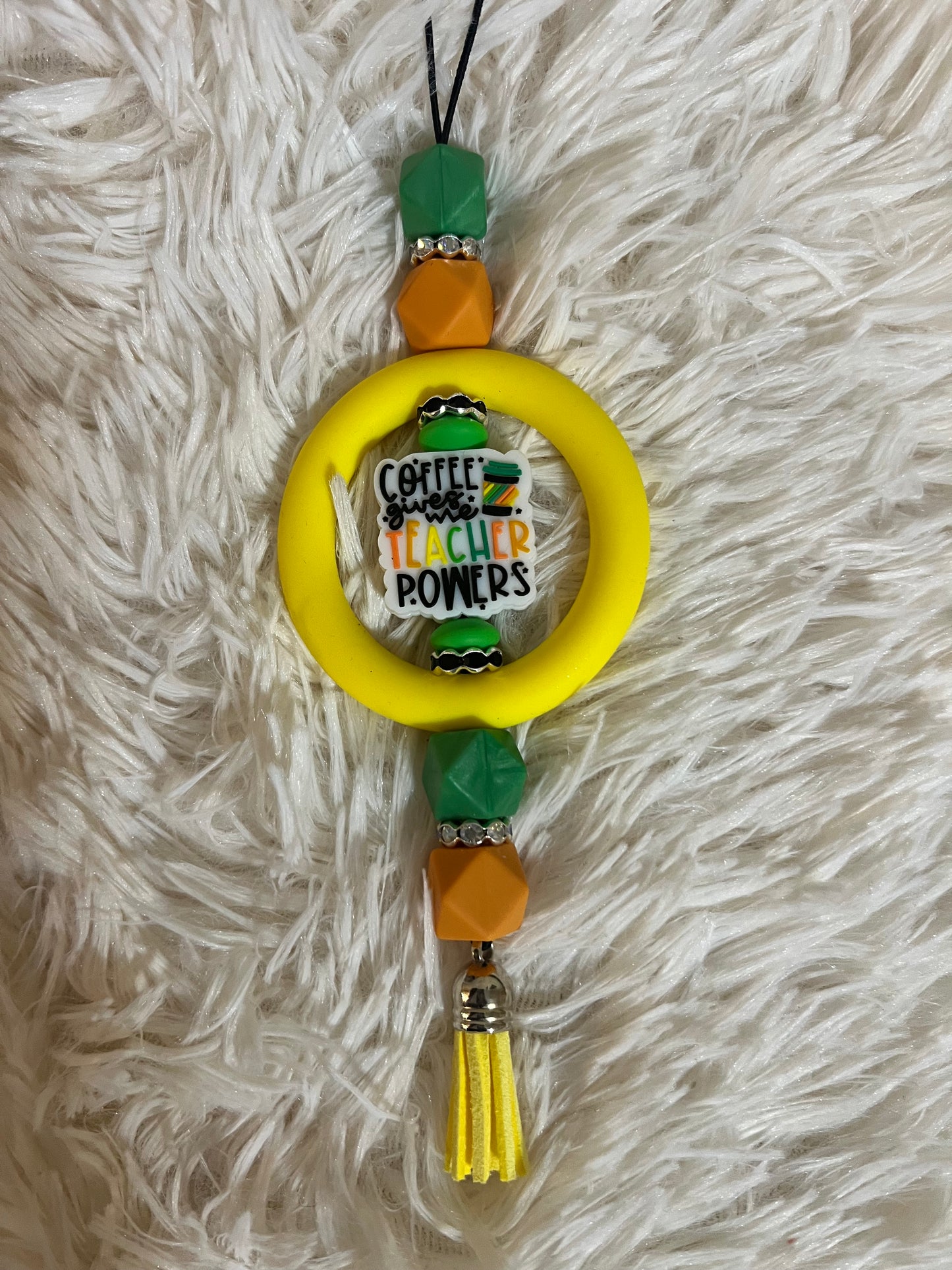 Coffee Gives Me Teacher Power Car Charm