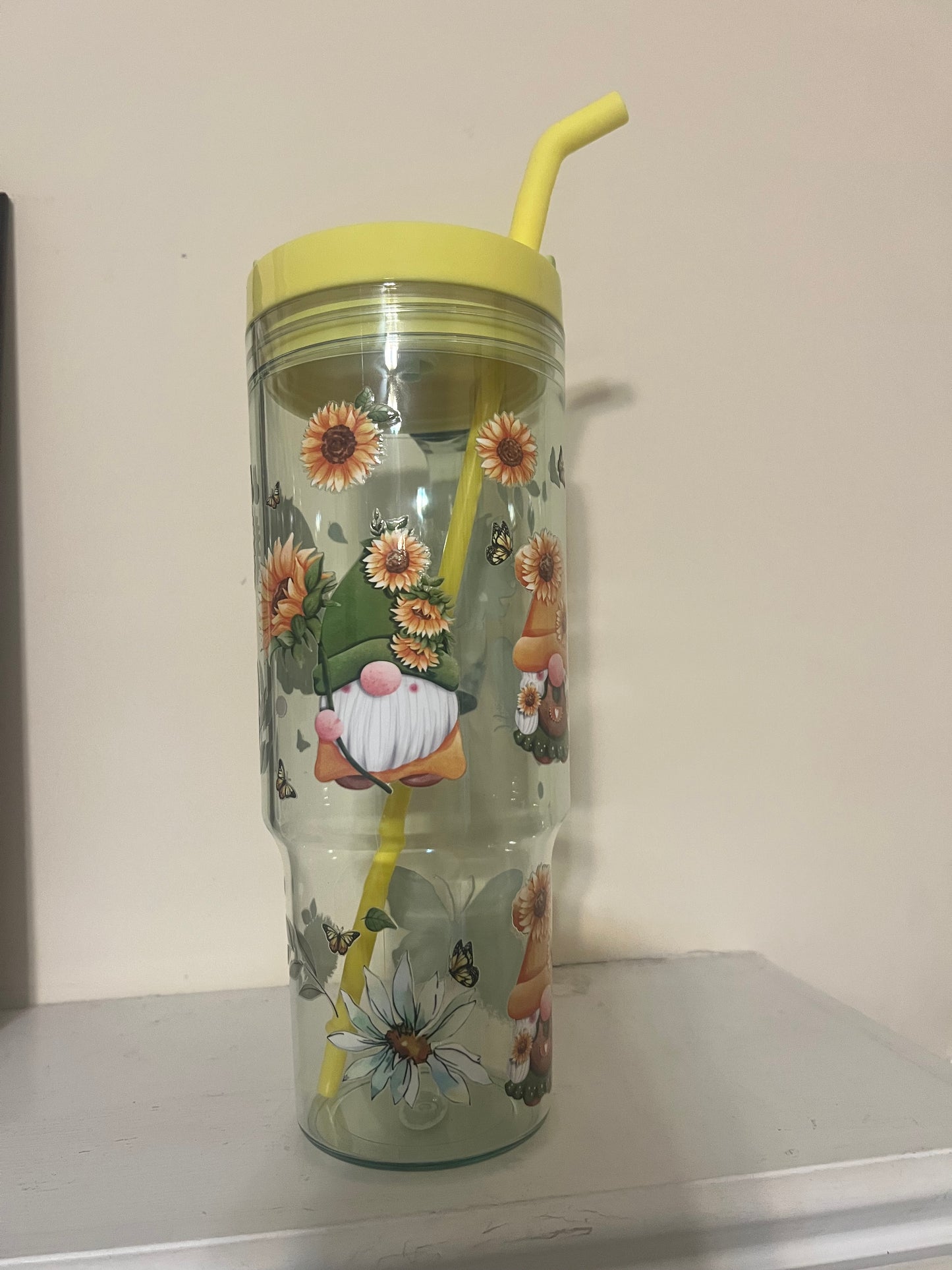 44oz Sunflower Gnome Acrylic Tumbler