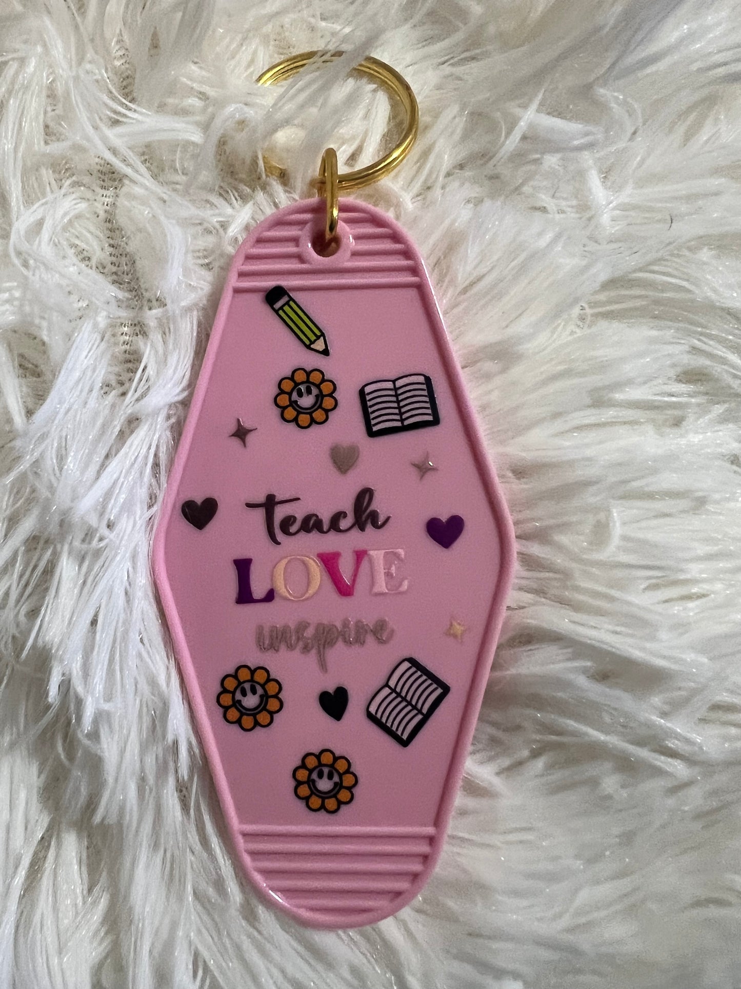 Teacher Retro Motel Keychains