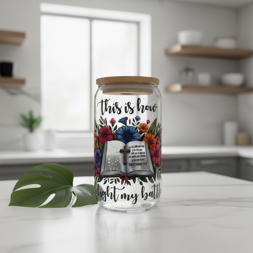 This Is How I Fight My Battles 16oz Glass