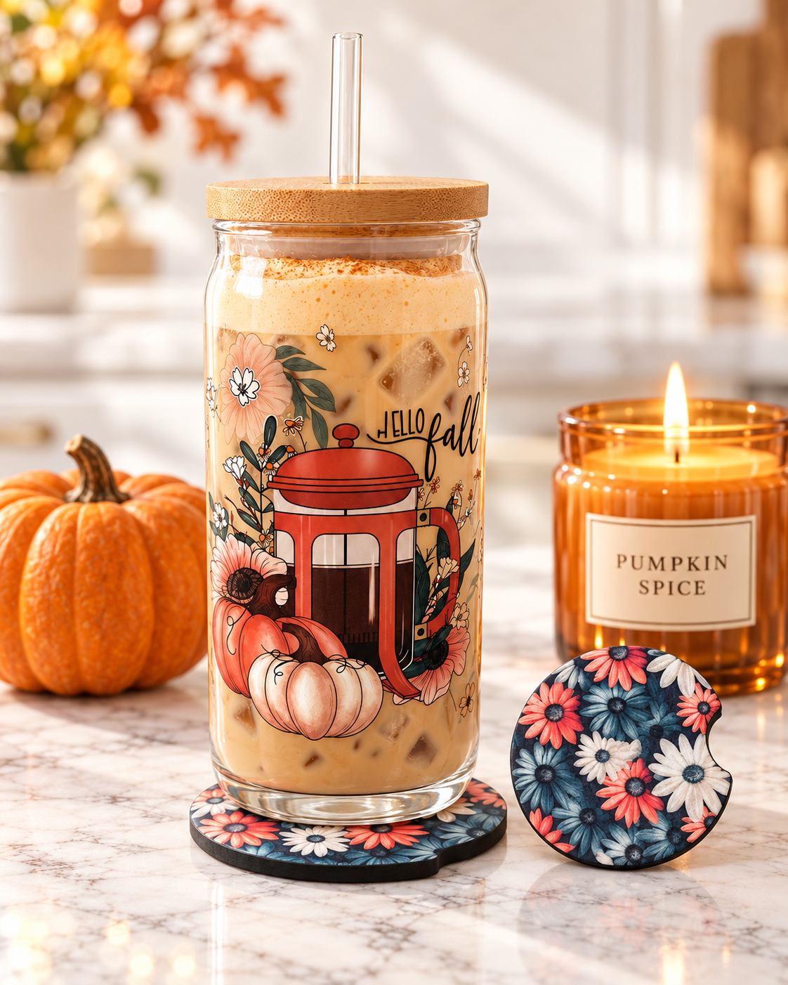 Fall & Halloween Glass Cup Collection