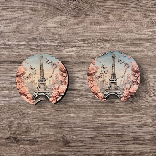 Eiffel Tower Car Coasters (Set of Two)