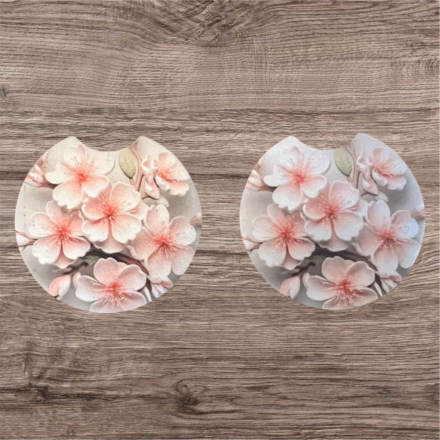 Japanese Cherry Blossom Car Coasters (Set of Two)