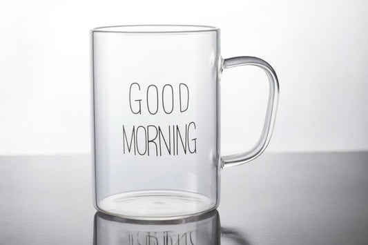 Good Morning with Smiles Glass Mug