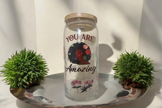 You Are Amazing 20oz Glass Tumbler