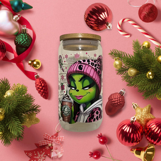 Grinchmas Blend 16 oz Glass Tumbler