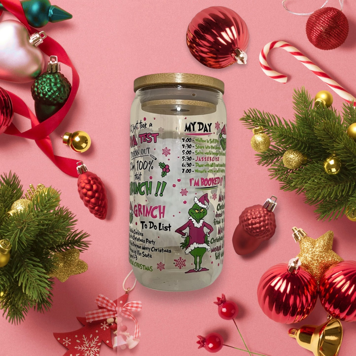 Grinchmas Blend 16 oz Glass Tumbler