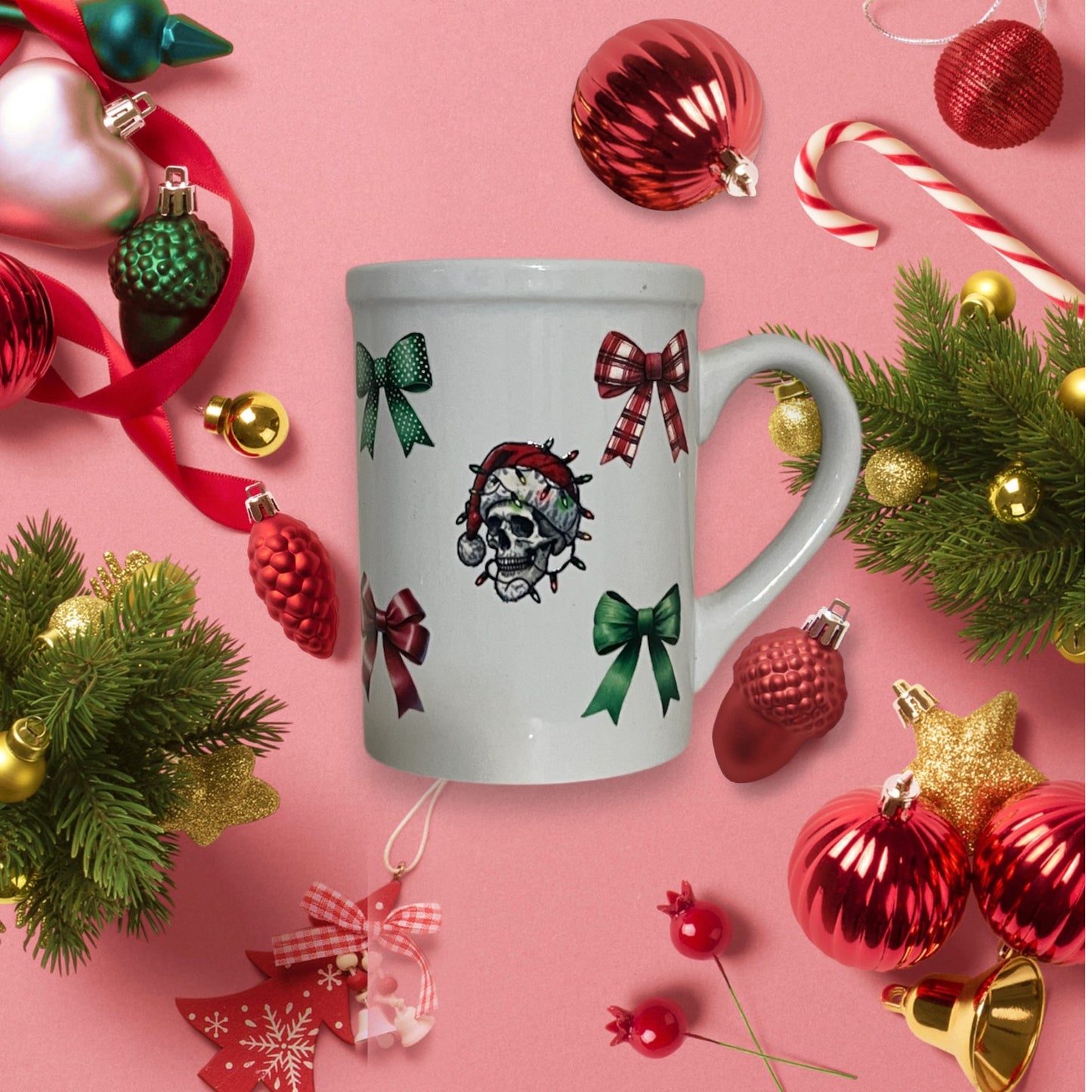 Skeleton and Bows Coffee Mug