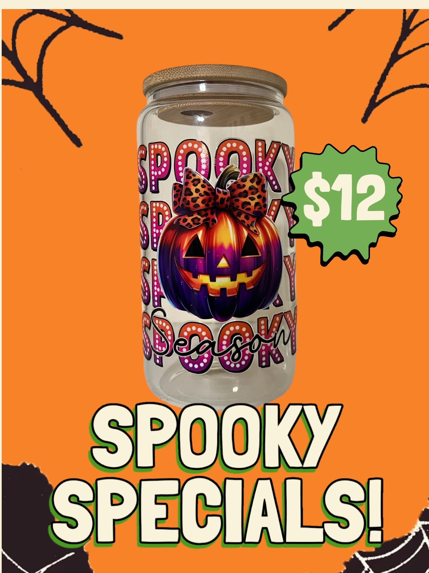 Spooky Spooky 16oz Glass Tumbler