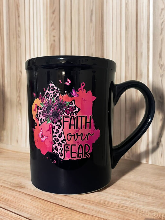 Faith Over Fear Breast Cancer Awareness Coffee Mug