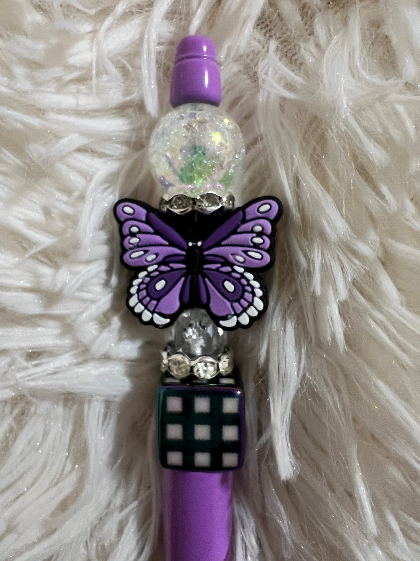 Purple Butterfly Beadable Pen