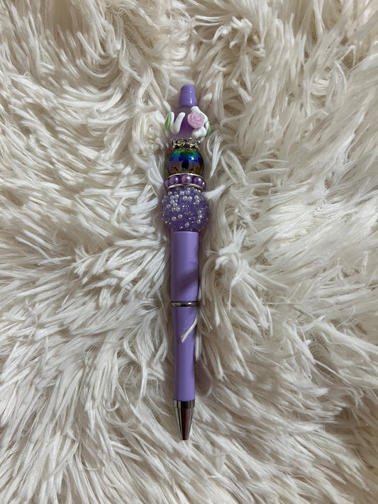 Lavender Glitz Beadable Pen