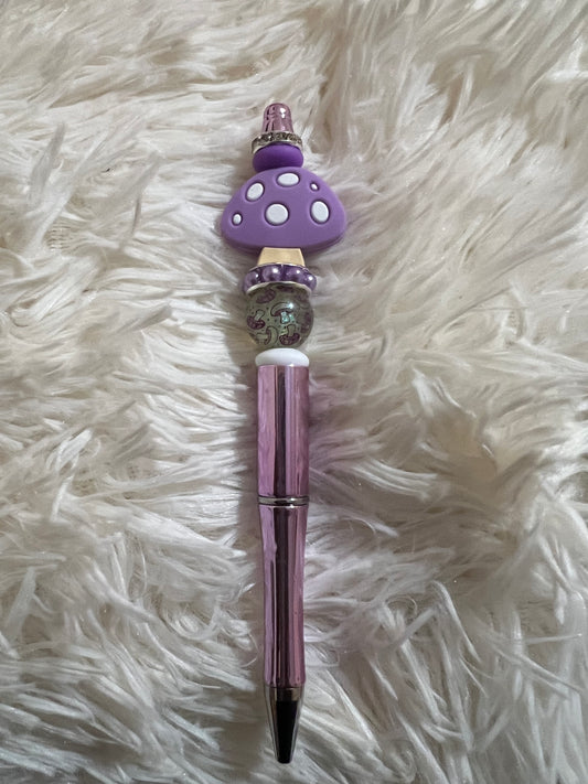 Purple Mushroom Beadable Pen