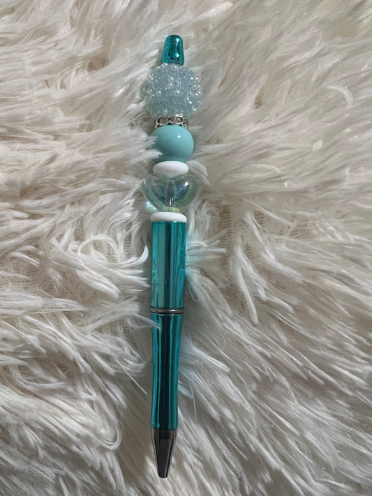 Teal Bling Beadable Pen