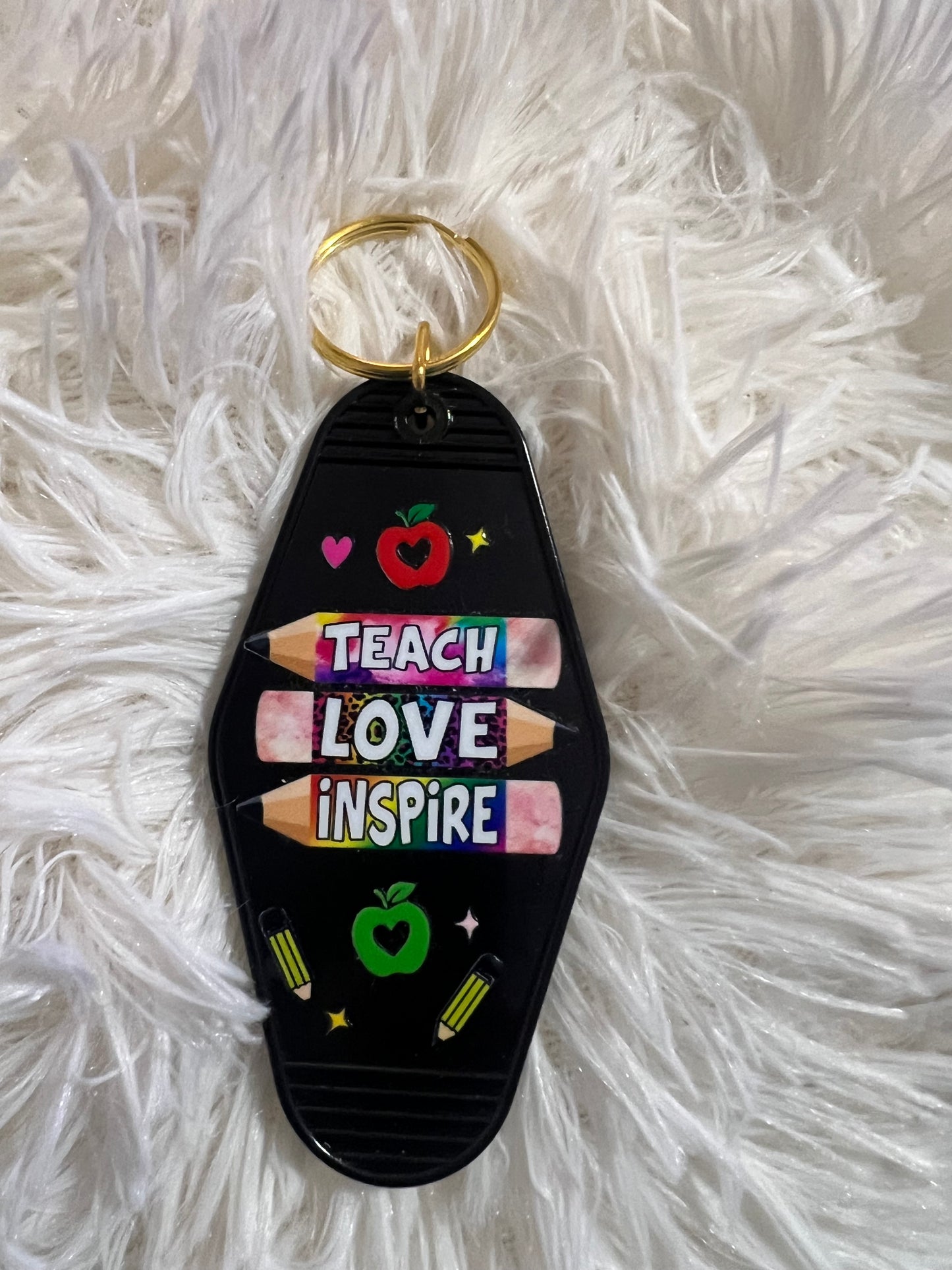 Teacher Retro Motel Keychains