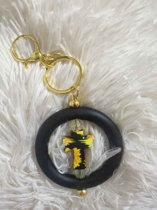 Sunflower Silcone Ring Keychain