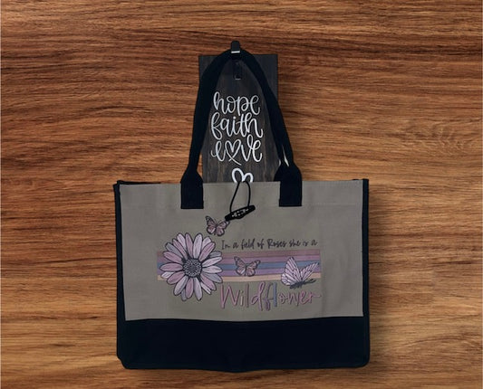 Wildflower Canvas Tote Bag