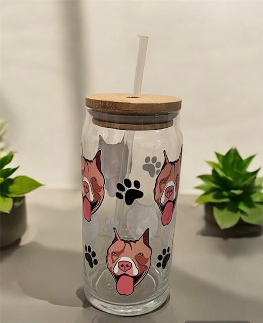 Pit Bull 20oz Glass Tumbler