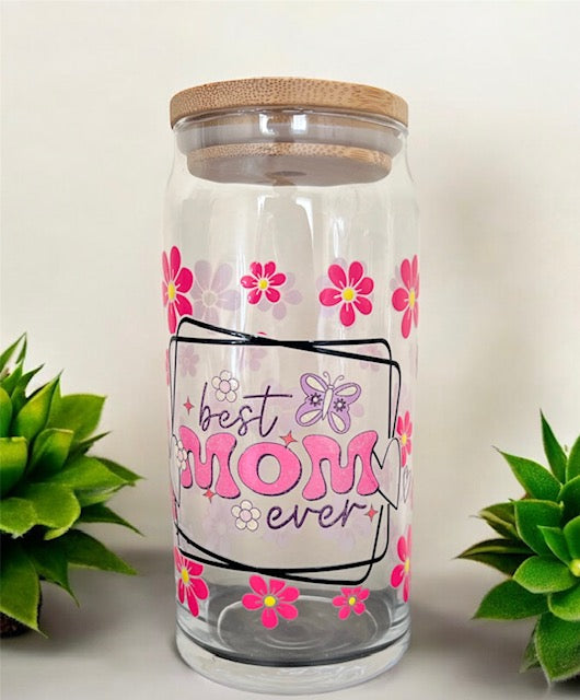 Best Mom Ever 20oz Glass Tumbler