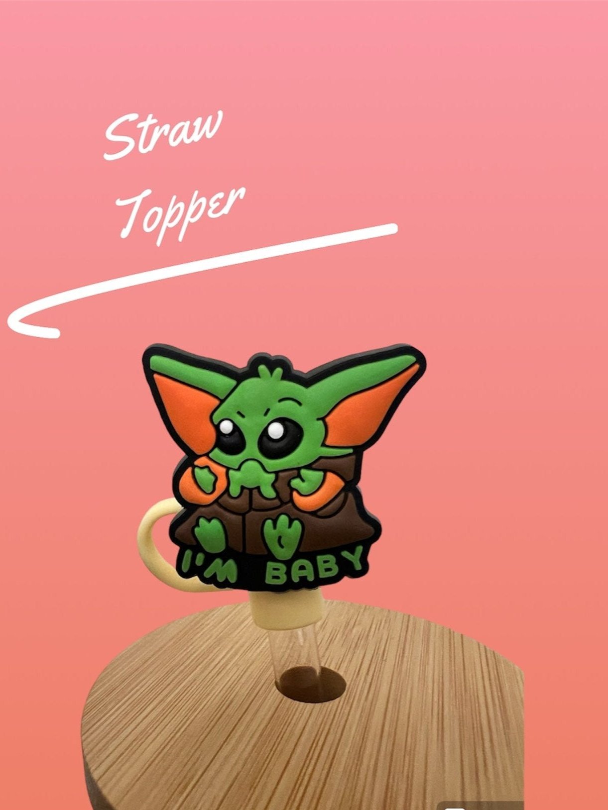 Yoda I'm Baby Straw Topper