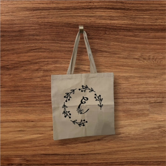 "E" Initial Tote Bag