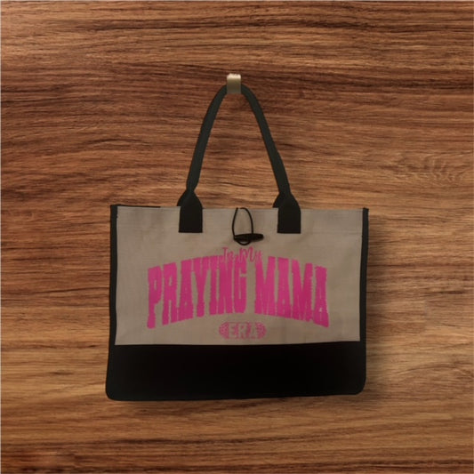 In My Praying Mama Era Canvas Tote Bag