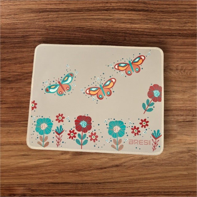 Butterfly and Flowers Mouse Pad