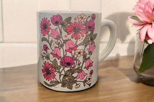 Floral Print/ God All Things All Possible Coffee Mug