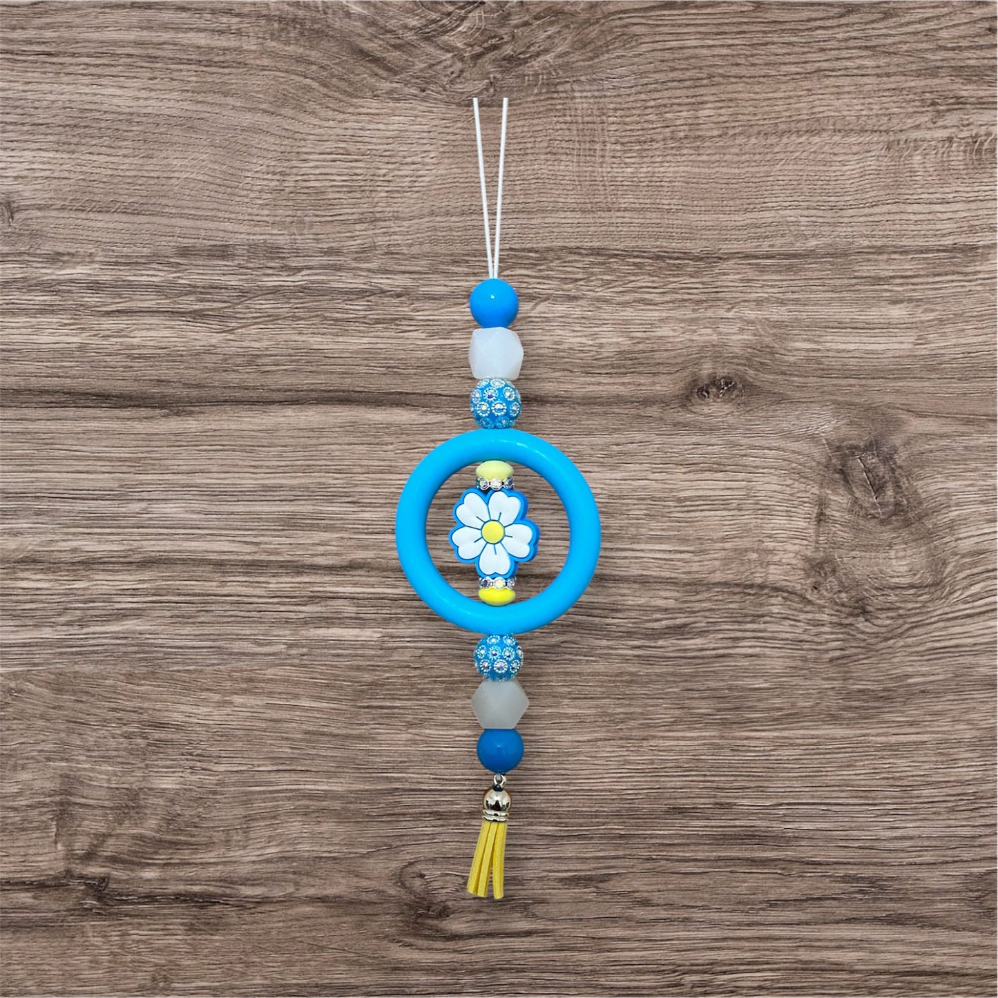 Blue Flower Car Charm