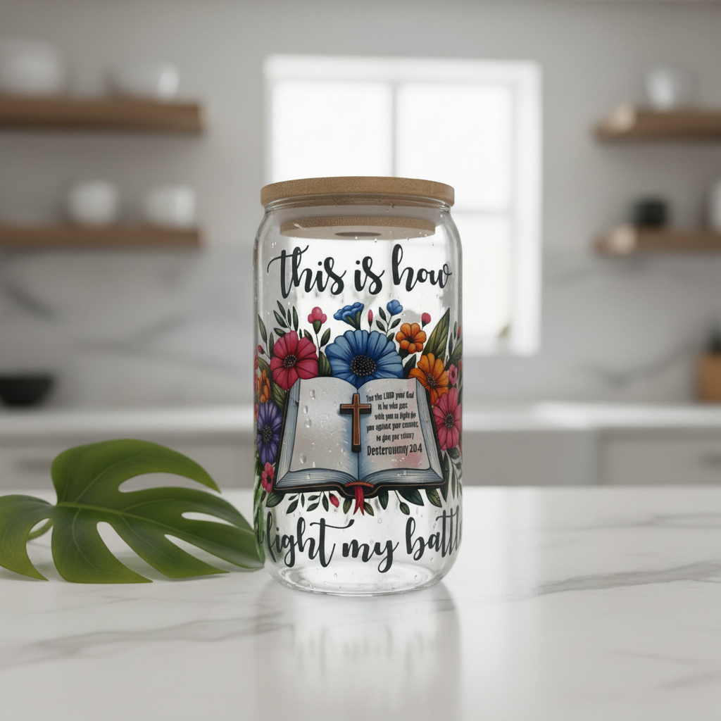 This Is How I Fight My Battles 16oz Glass