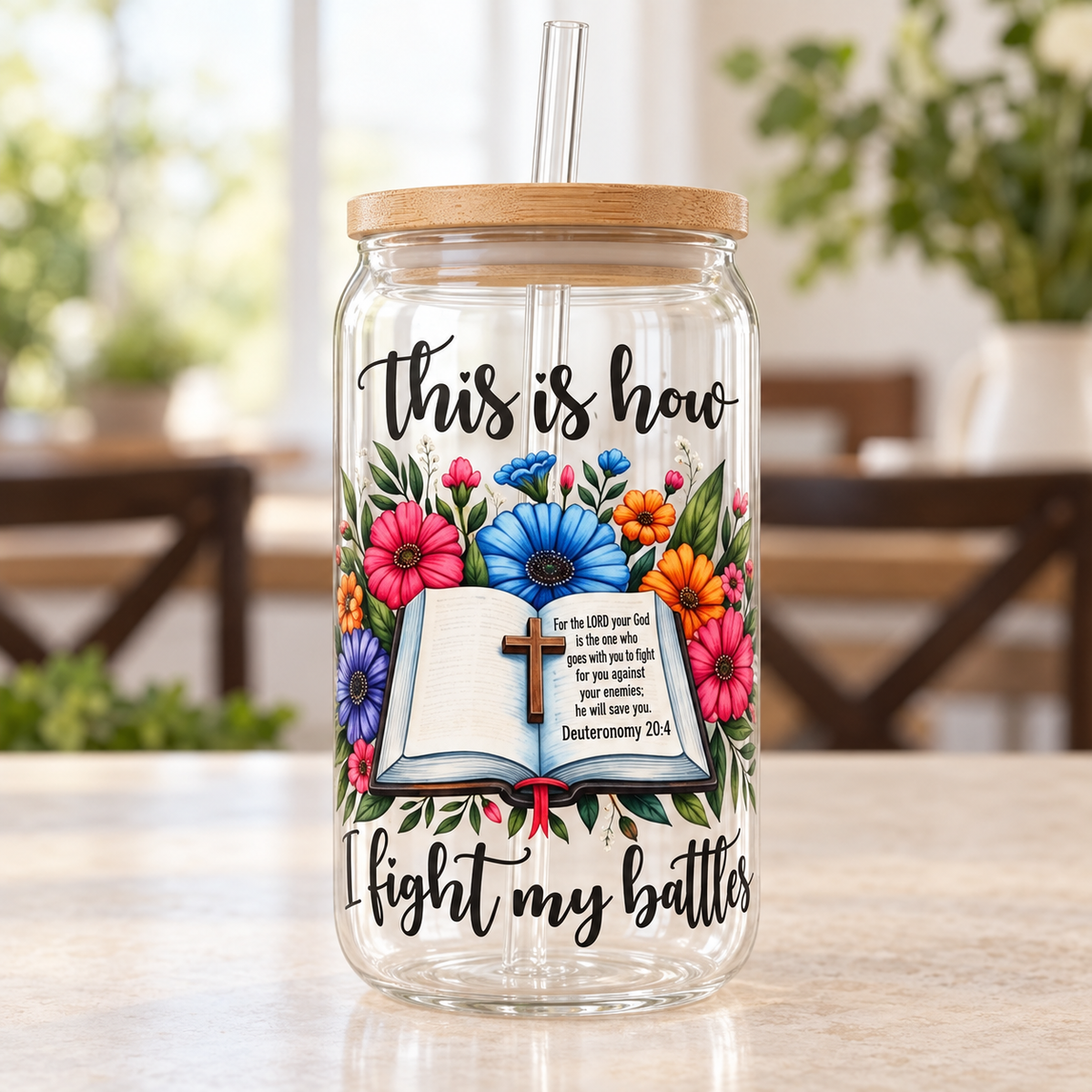 This Is How I Fight My Battles 16oz Glass