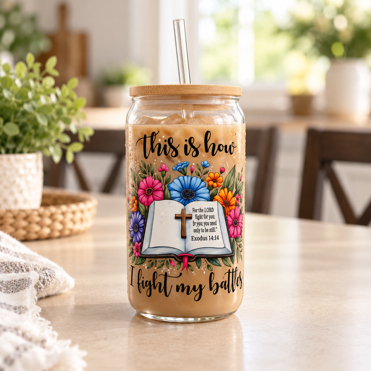 This Is How I Fight My Battles 16oz Glass