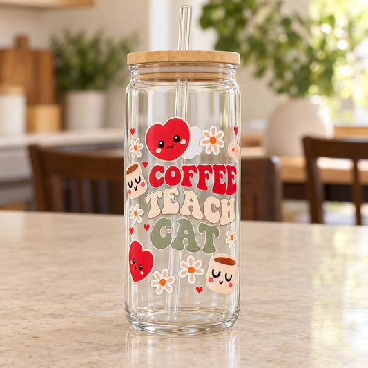 Coffee Teach 20oz Glass Tumbler