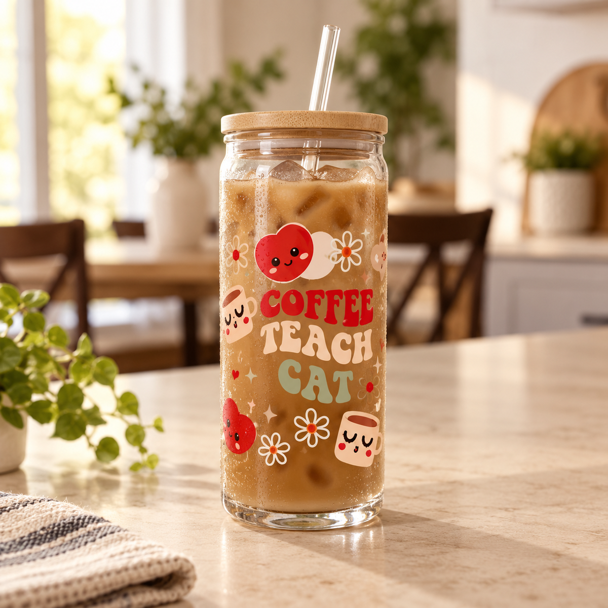 Coffee Teach 20oz Glass Tumbler